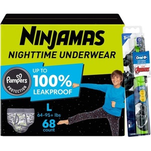 image:imagePampers Ninjamas  OralB Toothbrush Nighttime Training Pants Girls 88 Count Size SM amp OralB Power Kids Toothbrush Disneys FrozenLarge Boys