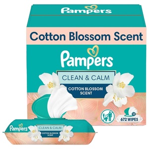 image:imagePampers Wipes Clean amp Calm Cotton Blossom Scent 672 Wipes Total 12x PopTop Packs