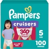 image:imagePampers Diapers  Cruisers 360  Size 8 60 Count up to 100 Leakproof Fit Designed for Active Babies Pull On DiaperSize 5