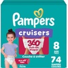 image:imagePampers Diapers  Cruisers 360  Size 8 60 Count up to 100 Leakproof Fit Designed for Active Babies Pull On DiaperSize 8