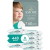 image:imagePampers Amore Size 7 2650 lbs 60 Count  Pampers Aqua Pure Baby Wipes 99 Water Fragrance Free Unscented Water Based MultiUse 448 Wipes Total 8X FlipTop Packs Packaging May Vary