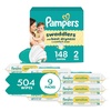 image:imagePampers Swaddlers Diapers Size 4 1534 lbs 120 Count  Sensitive Baby Wipes 504 Wipes Total 6X FlipTop Packs Packaging May VarySize 2  652