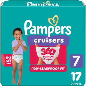 image:imagePampers Diapers  Cruisers 360  Size 8 60 Count up to 100 Leakproof Fit Designed for Active Babies Pull On DiaperSize 7